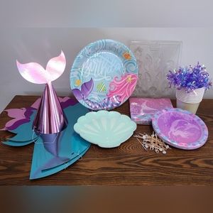 Mermaid party table décor lot + scavenger hunt cards